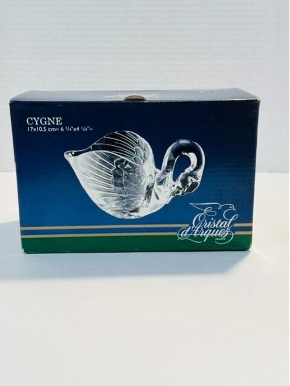 Vintage Cristal d'Arques France Cygne Lead Crystal Swan Figurine 1990 NIB
